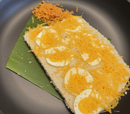 Bibingka (Rice Cake with Salted Egg)