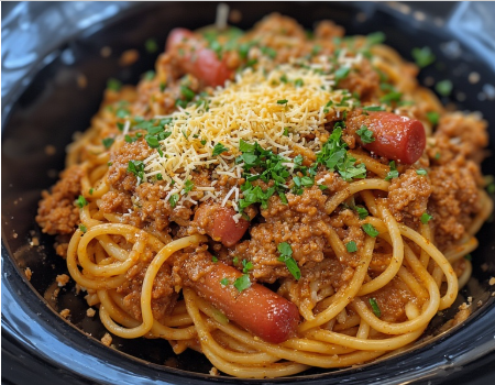 Filipino Spaghetti (Sweet Spaghetti with Hotdog)